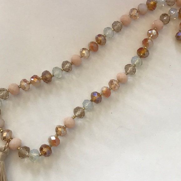 Long Tiered Tassel and Bead Necklace - Picture 3 of 7